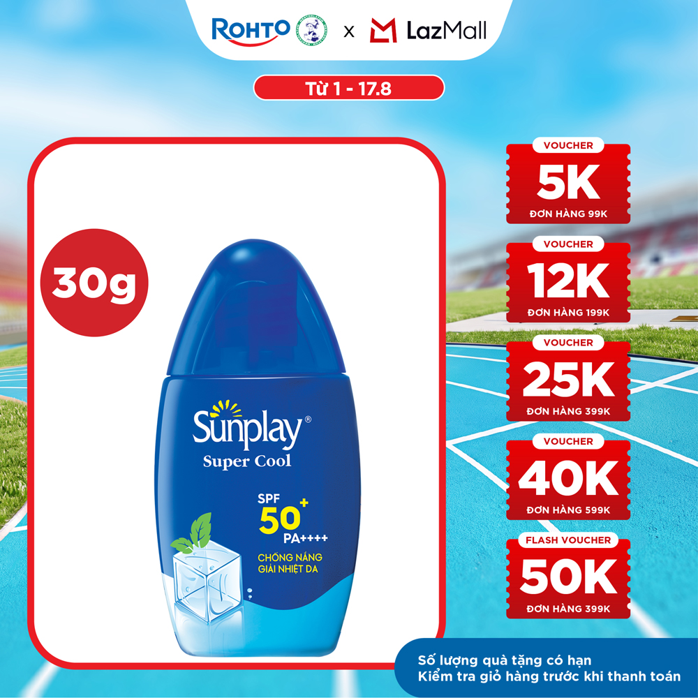 Kem chống nắng Sunplay mát lạnh giải nhiệt dạng sữa Sunplay Super Cool SPF 50, PA++++ 30g