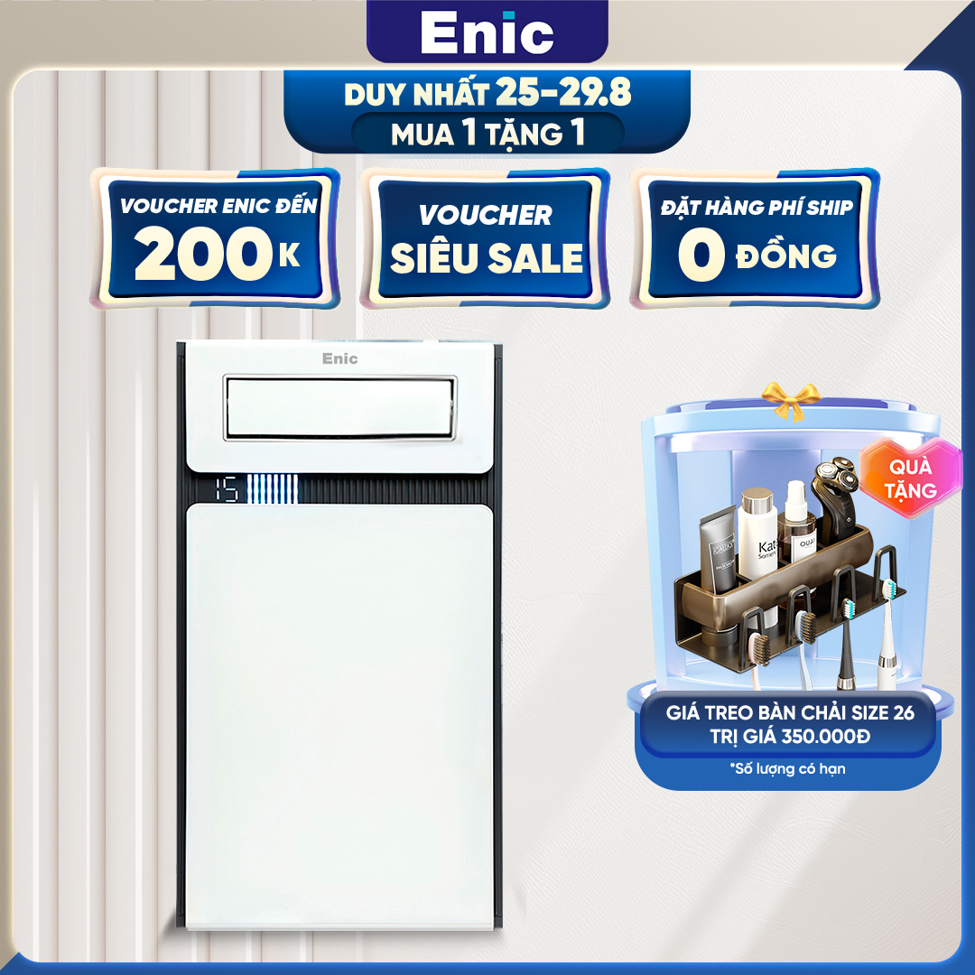Đèn Sưởi phòng tắm cao cấp Enic SN-SD - Quạt sưởi ấm, chiếu sáng, hút ẩm, hút mùi, thông gió, làm mát công nghệ mới âm trần