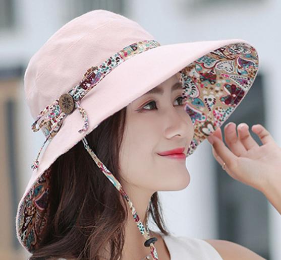 Nón mũ rộng vành gấp gọn đội 2 mặt thời trang hàn quốc