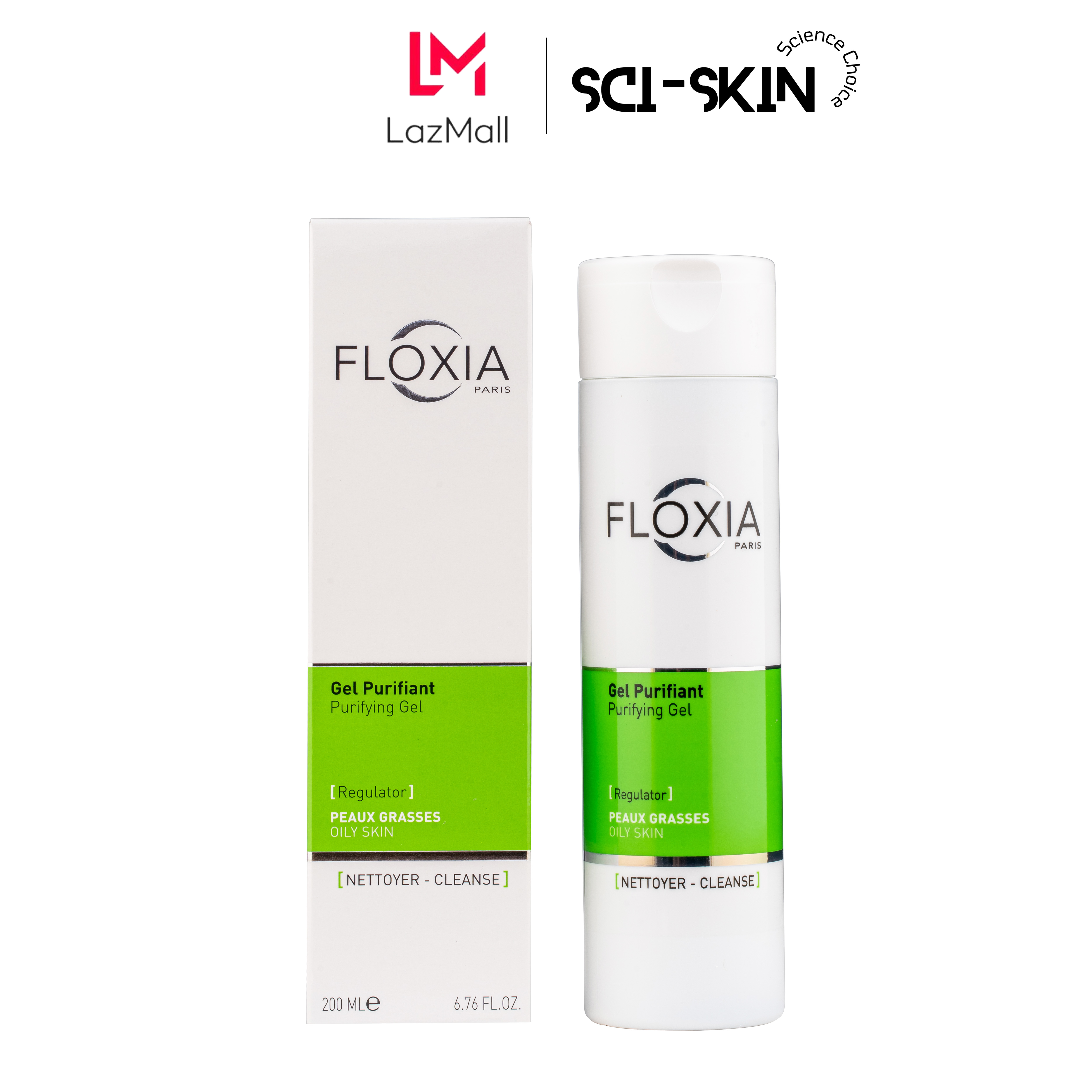 Gel rửa mặt floxia purifying gel 200ml - làm sạch sâu, giảm bóng nhờn và ngừa mụn