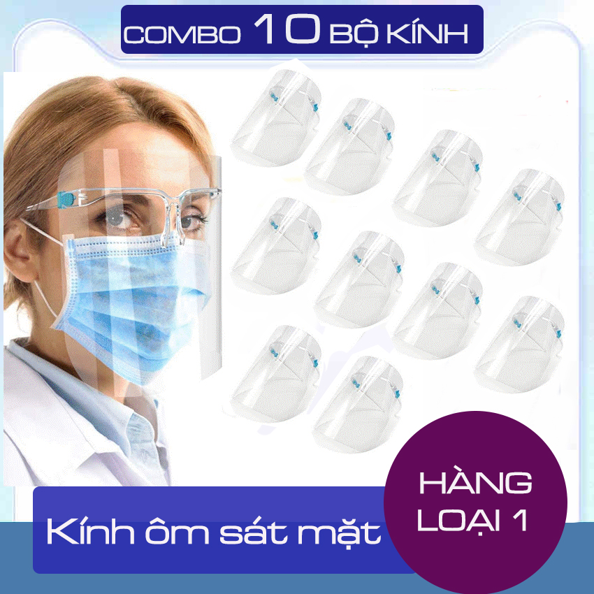 Kính chống giọt bắn Face Shield Face bảo hộ chống dịch chắn giọt bắn, corona, covid, bụi bẩn hiệu quả