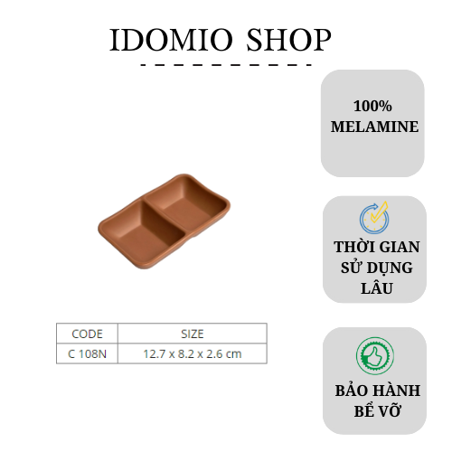 Chén chấm hai ngăn nhám ngói - c108nn