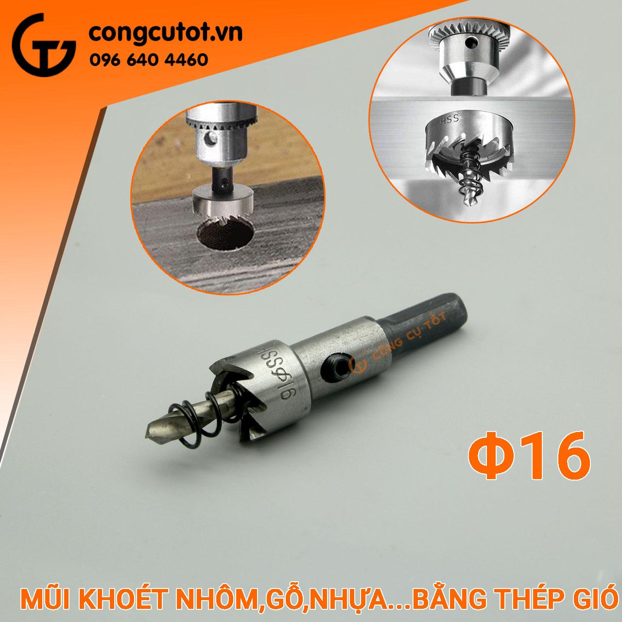 Mũi khoan khoét lỗ nhôm thép gió size tùy chọn
