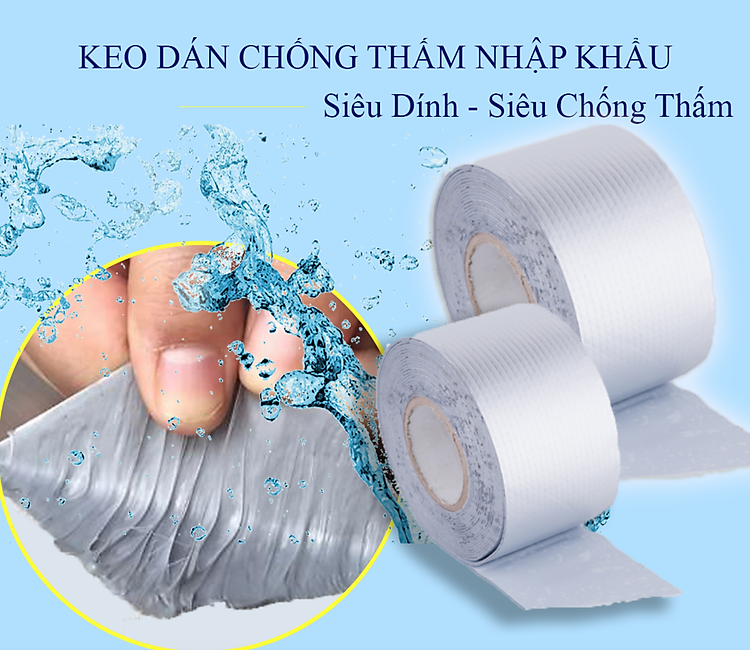 [HCM]Băng Keo Chống Thấm Nhật Bản TPHCM Bosui ( Loại 10 X 5Cm ) Băng Keo Siêu Dính Chịu Nhiệt Chống Thấm Nước Chuyên Dán Chống Thấm Cho Tường Trần Nhà Mái Tôn Ống Nước Bể Nước Xô Chậu Phao Bơi Bể Bơi. Loại Siêu Dính.