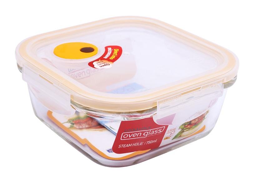 Hộp thủy tinh vuông lock&lock llg224t 750ml, nắp hút chân không có van