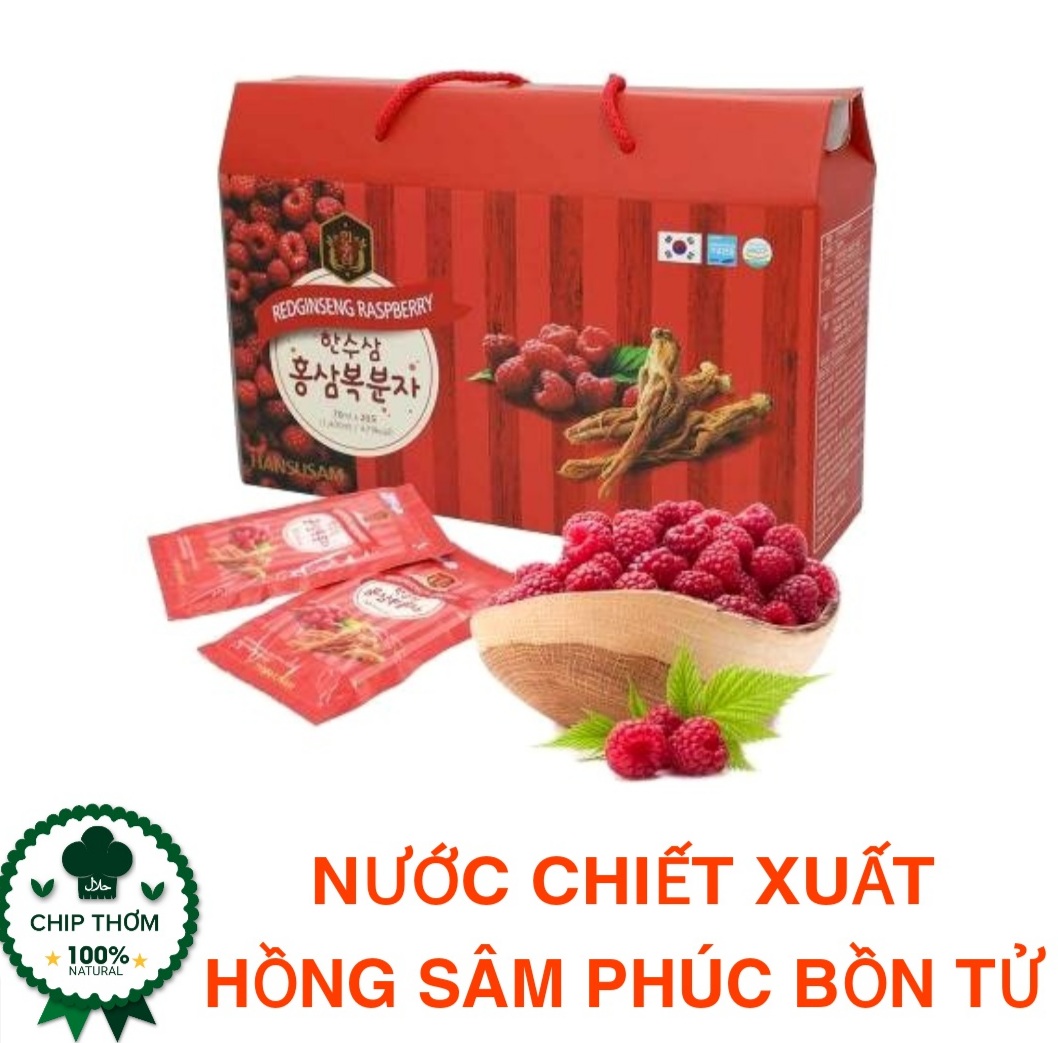 [HCM]NƯỚC CHIẾT XUẤT HỒNG SÂM PHÚC BỒN TỬ (70ml x 20gói)- DINH DƯỠNG VÀNG CHO SỨC KHỎE - 100% Nhập Khẩu Từ Hàn Quốc