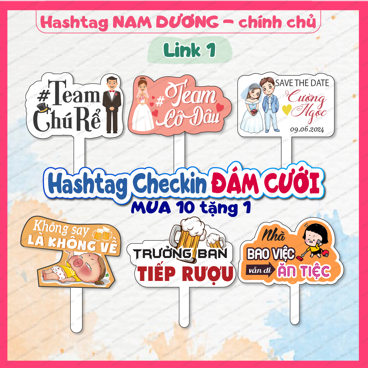 Hashtag cầm tay đám cưới - bảng chụp ảnh cưới 1