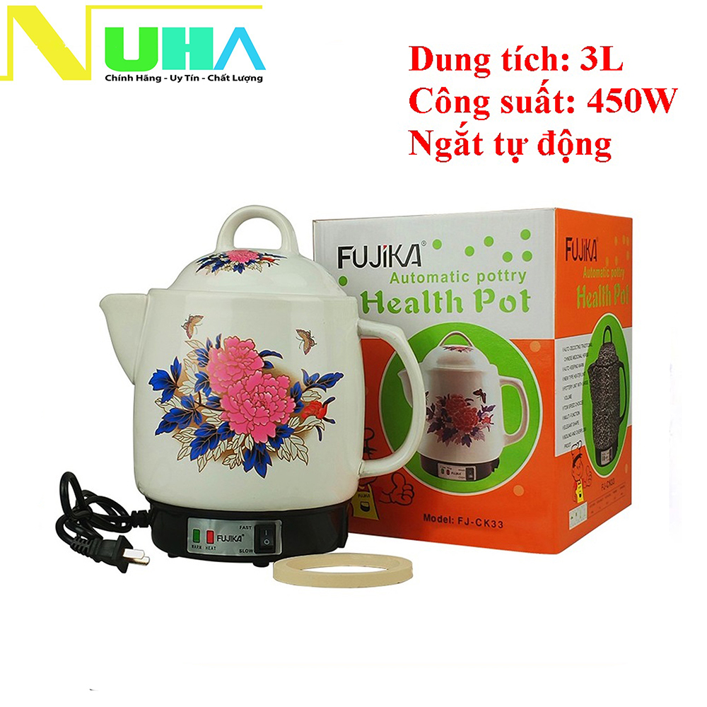Ấm sắc thuoc điện tự động Fujika FJ-K33 K3 dung tích 3L bảo hành 12 tháng chính hãng