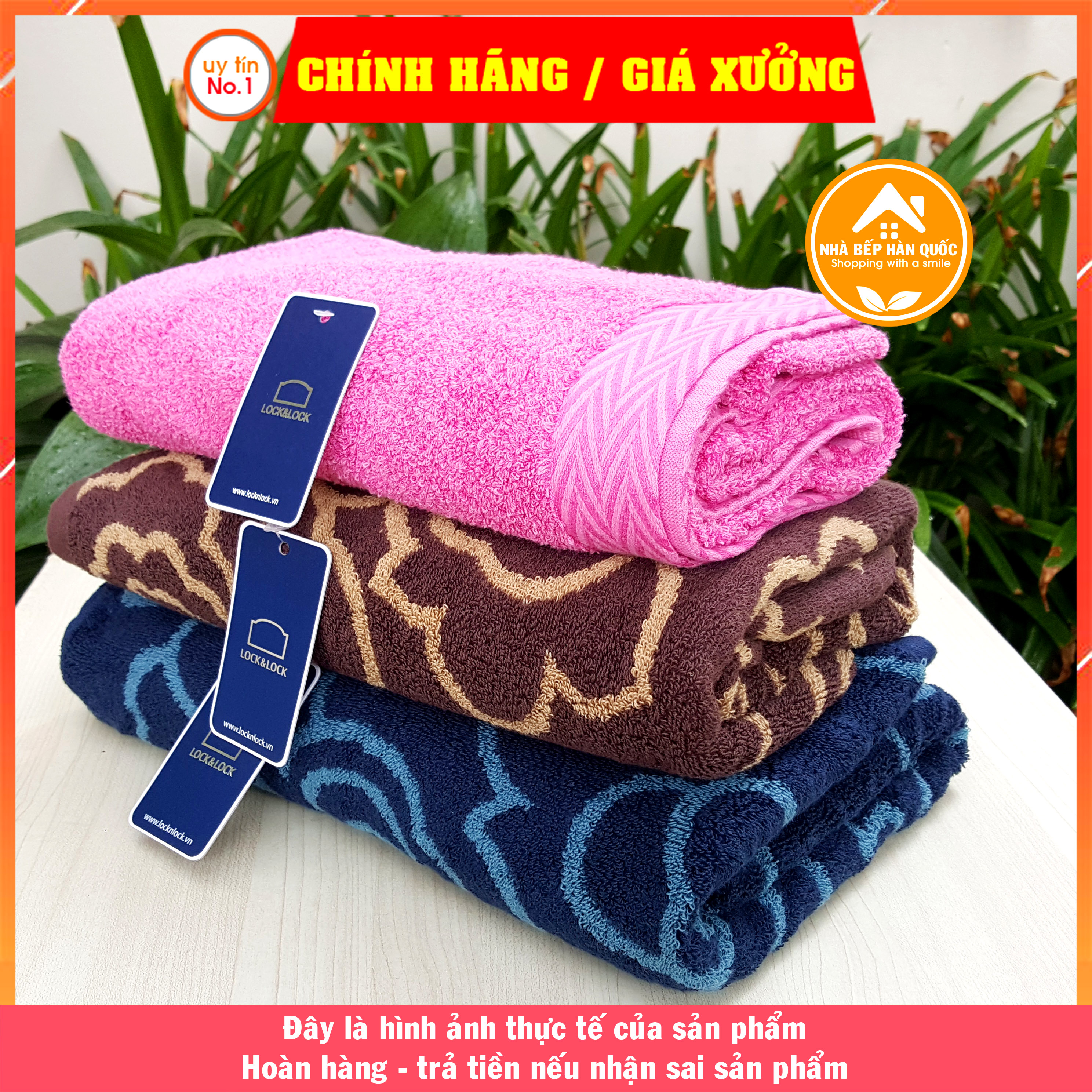 Khăn tắm Lock&Lock bằng sợi cotton Terry Gallery Lock&Lock 68 x 125cm
