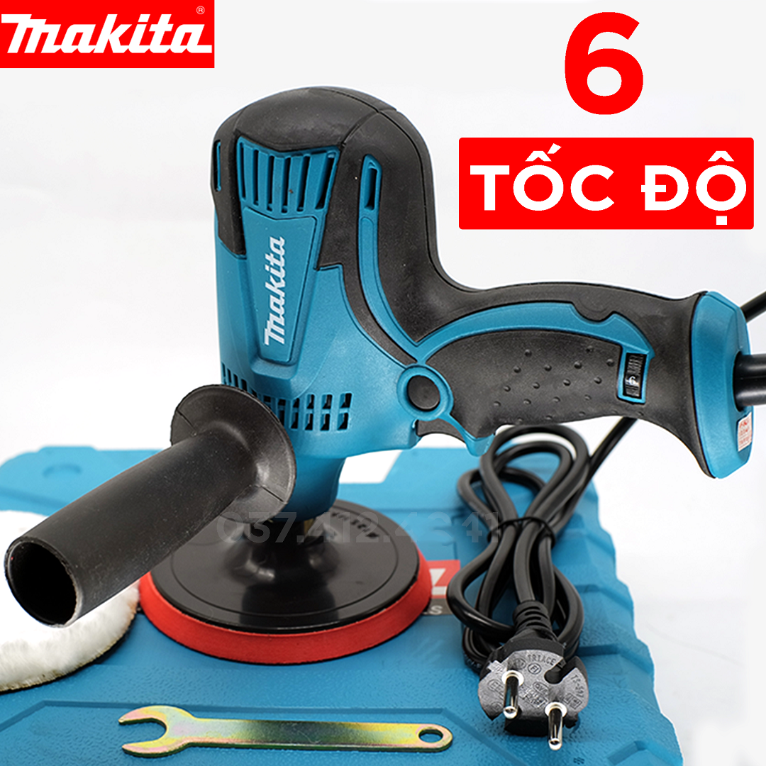 MÁY ĐÁNH BÓNG CẦM TAY 6 TỐC ĐỘ - Máy đánh bóng xe hơi, ô tô, xe máy,... -Máy đánh bóng ô tô MAKITA GV6010 - Đầy đủ phụ kiện - Máy chà nhám ô tô, xe máy tiện lợi