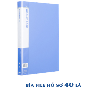 Bìa file hồ sơ 40 lá nhựa a4 deli e5240