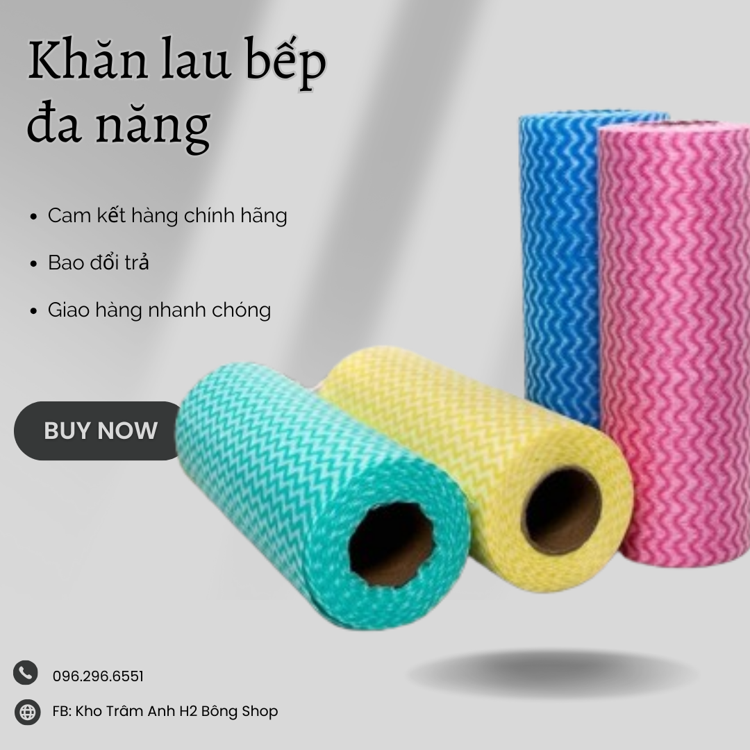 Cuộn 50 khăn lau nhà bếp đa năng_ khăn lau bếp- khăn lau đa năng