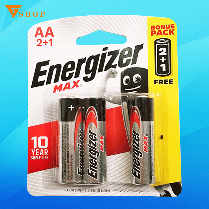 Pin energizer aa vỉ 3 viên, pin tiểu e91 chính hãng