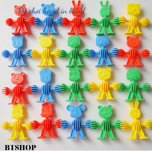 Bộ đồ chơi LEGO, xếp hình con vật mầm non , hand in hand nhiều màu sắc