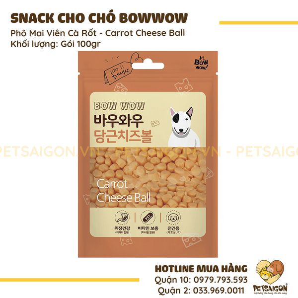 Phô mai viên cà rốt cho chó