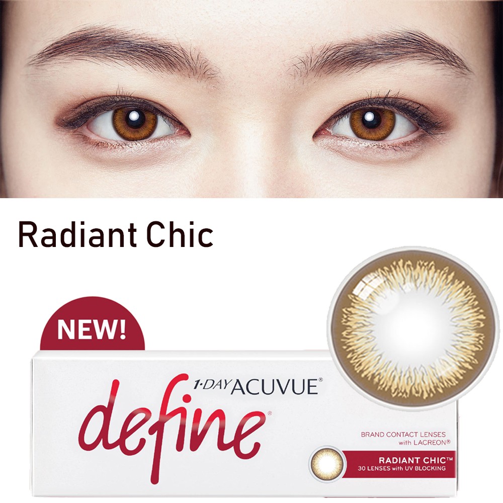 Kính áp tròng cận thi 1 ngày màu Thiên Hà Optical Lens cận thời trang cao cấp độ ẩm cao mềm mát mắt Define ACUVUE - Mỹ