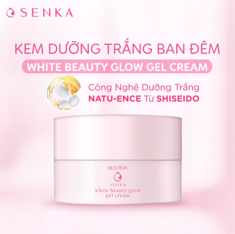 [CHÍNH HÃNG] KEM DƯỠNG TRẮNG DA BAN ĐÊM SENKA WHITE BEAUTY GLOW GEL CREAM 15g / 50g