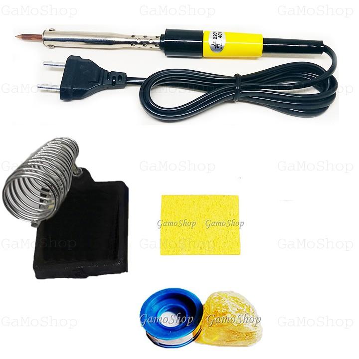 [HCM]Bộ 5Q- Mỏ hàn chì Cao Cấp 40W Bá Quang + 4 món phụ kiện hàn GaMo