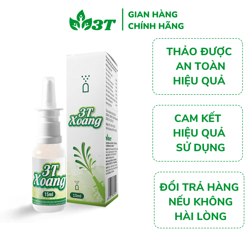 Xịt Mũi 3T Xoang Cho Người Viêm Mũi Dị Ứng, Viêm Xoang (Lọ 15ml)