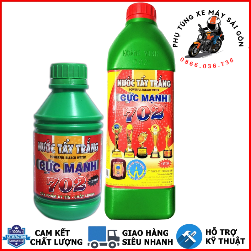 Nước tẩy trắng cực mạnh 702 vệ sinh lốc máy, đầu bò xe, bình xăng,..