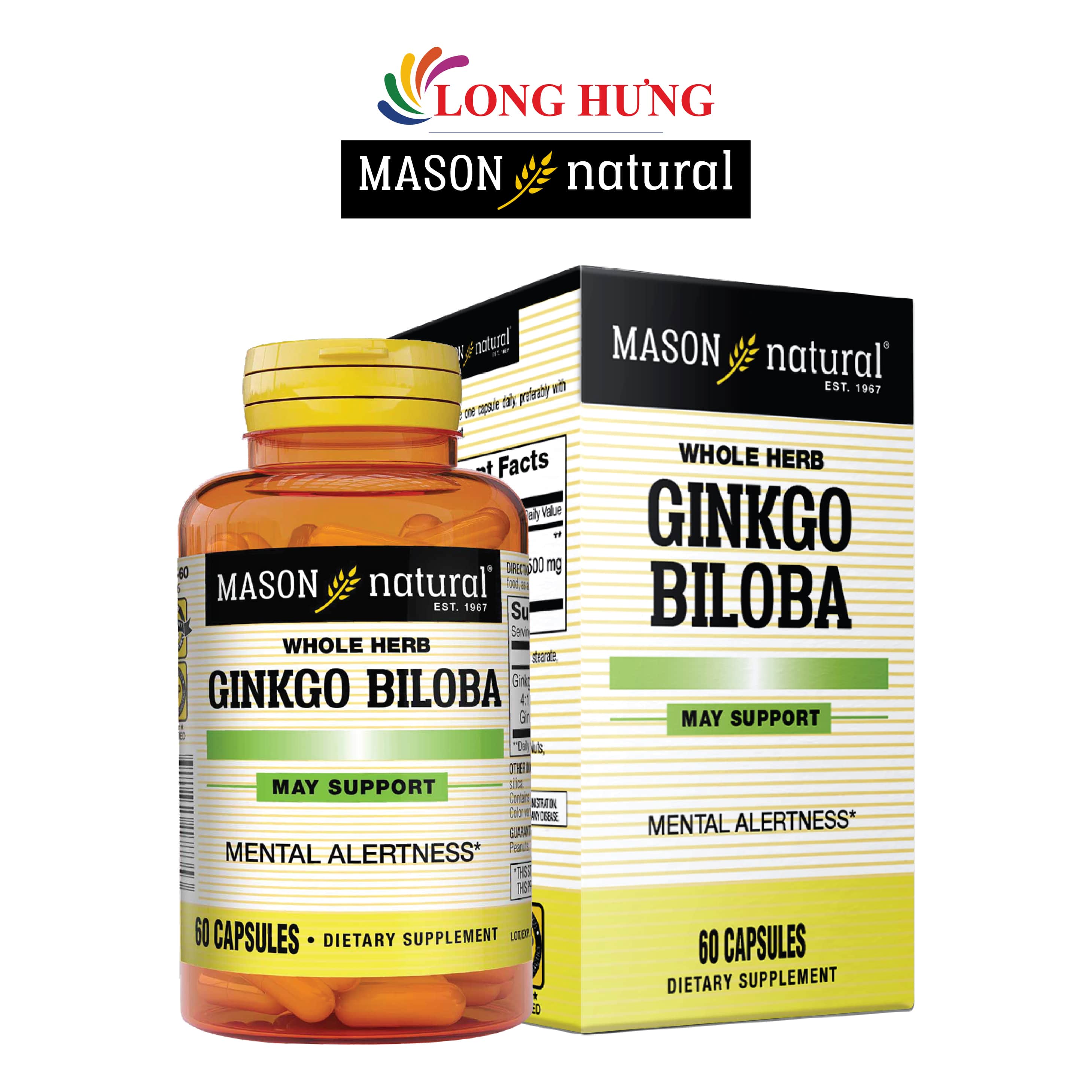 Viên uống Mason Natural Ginkgo Biloba hỗ trợ sức khỏe não bộ và hệ thần