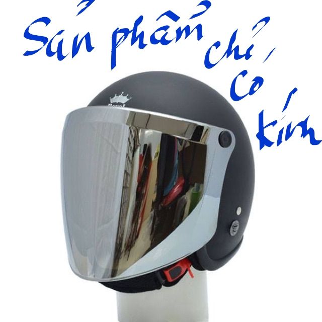 Kính Flat tráng gương khóigắn nón 3/4