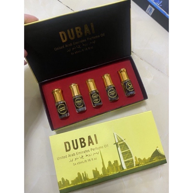 Set 5 chai tinh dầu nước hoa dubai siêu thơm 5x5ml