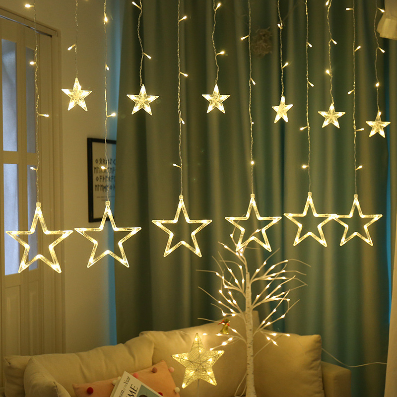 Đèn led mành ngôi sao 3m 12 sợi 6 ngôi sao lớn 6 ngôi sao nhỏ