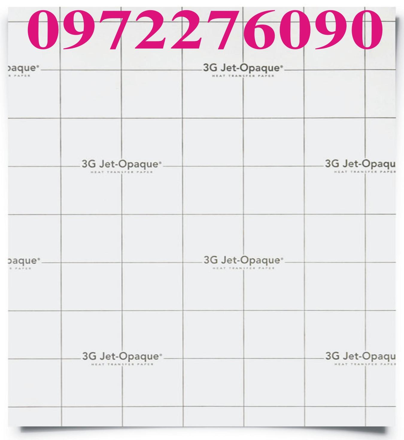 Giấy in decal màng cao su 3G-jet ép lên áo tối màu khổ A3 combo 10 tờ 480k