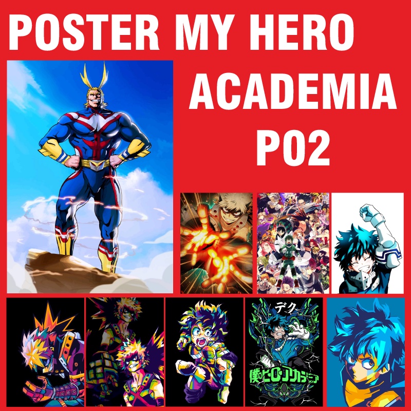 Poster My Hero Academia, chống nước, sẵn keo, chống phai màu phần 02