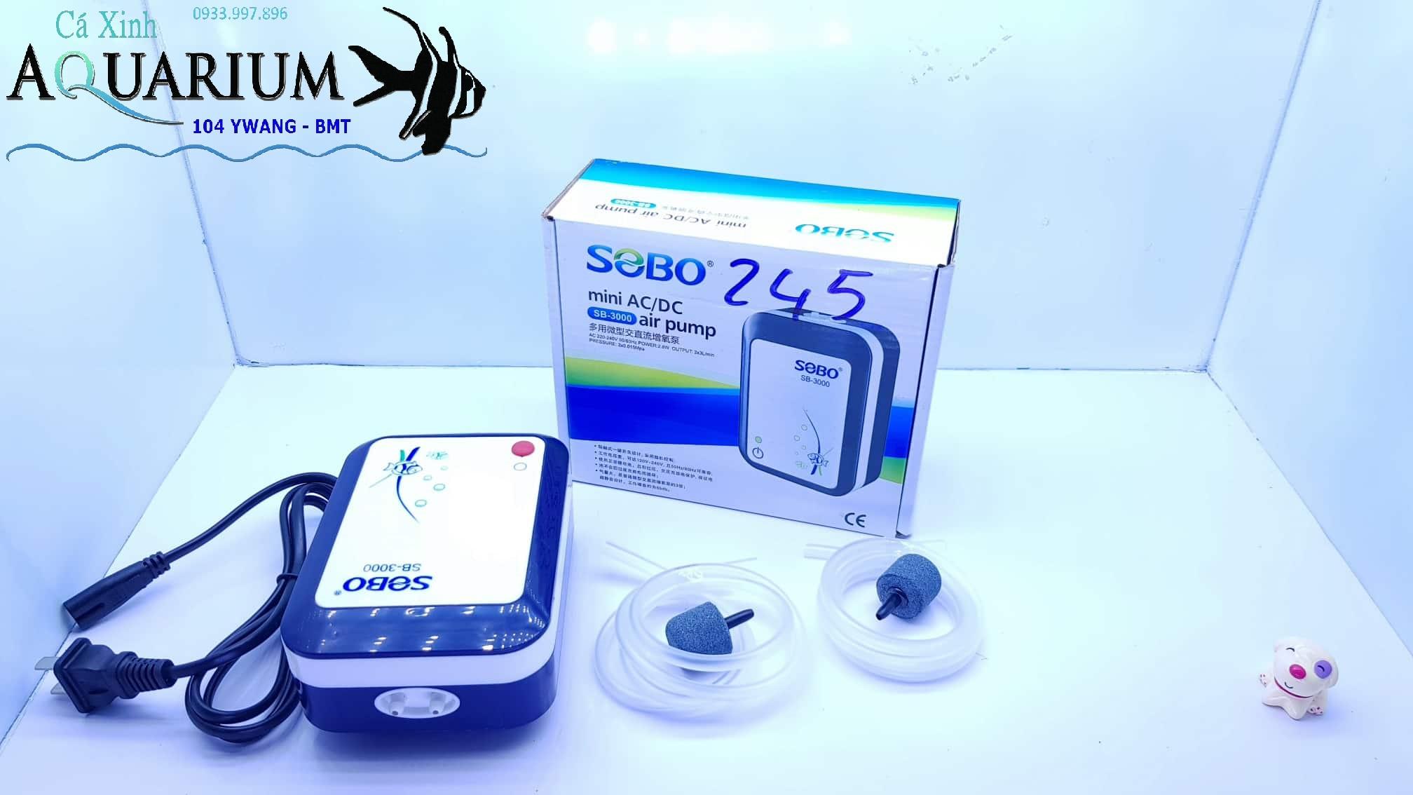 Sobo sb - 3000 sủi oxi điện tích hợp pin sạc