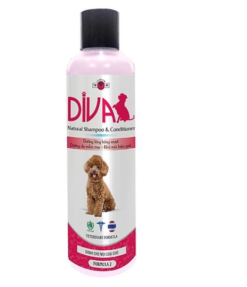 [HCM]Sữa tắm cho chó DIVA hồng dưỡng ẩm khử mùi 260 ml