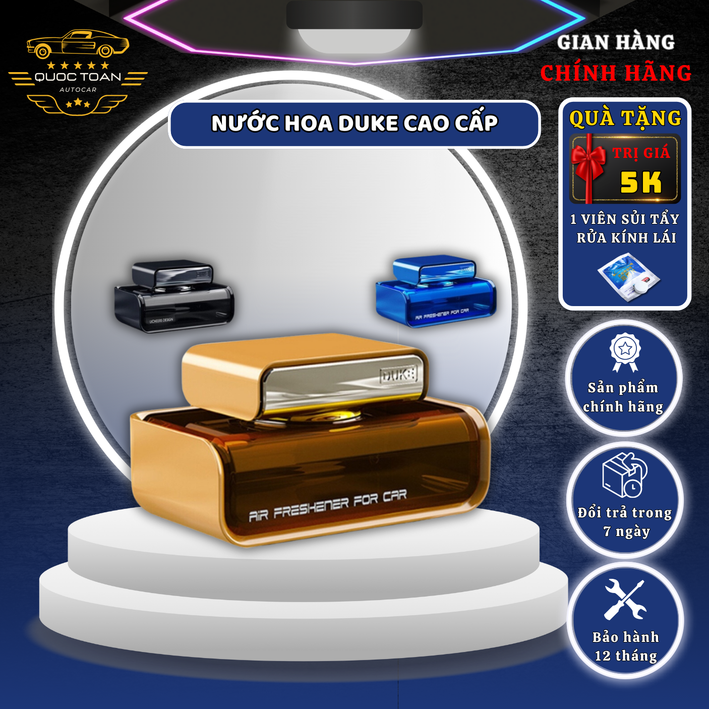 Nước hoa duke, nước hoa để taplo ô tô, chiết xuất 100% thiên nhiên, giúp khử mùi, chống say xe