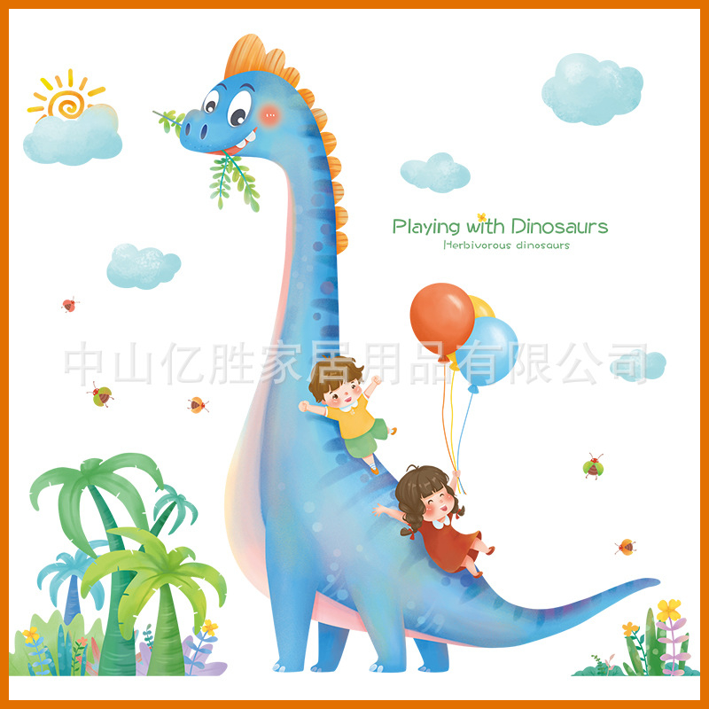 Decal dán tường khủng long của bé mẫu hàn