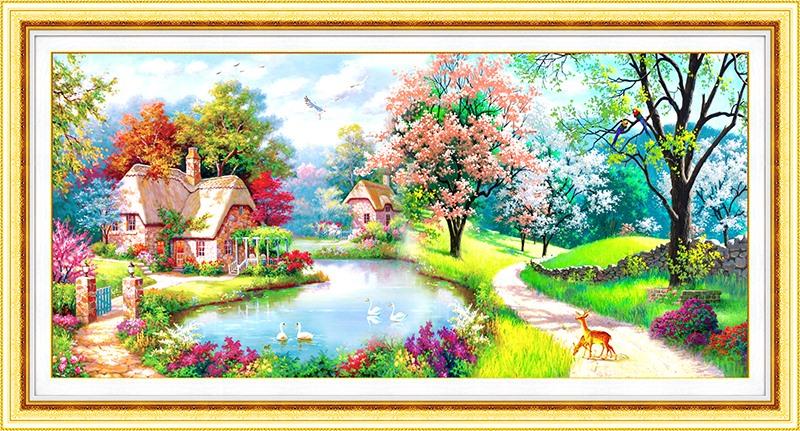 TRANH ĐÍNH ĐÁ NGÔI NHÀ THẦN TIÊN VS231 kích thước 150*70