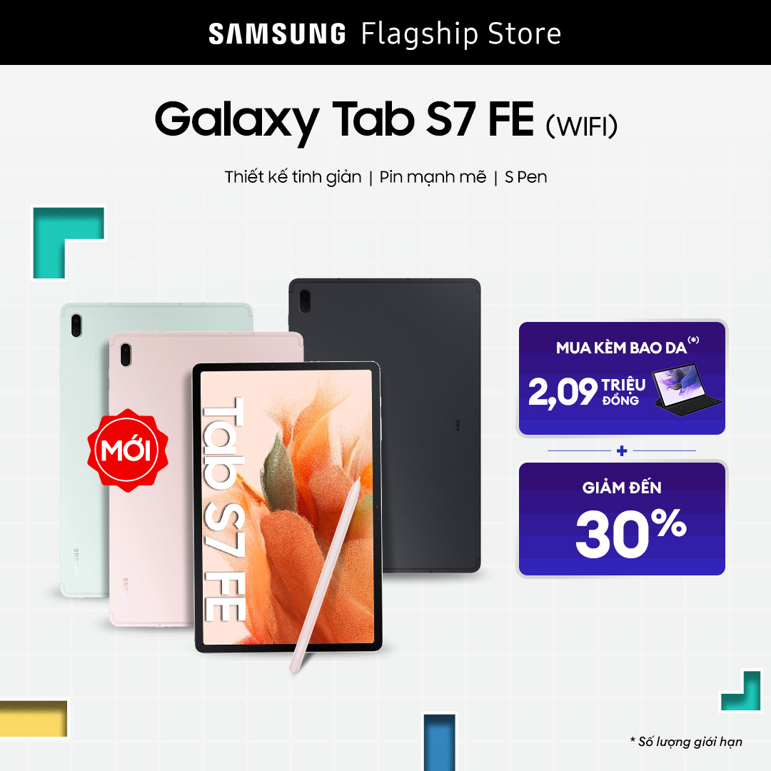 CHỈ 8.8 10.8 Máy tính bảng Samsung Galaxy Tab S7 FE WiFi 64GB