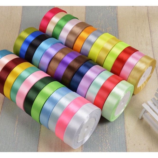 Sỉ 10 cuộn ruy băng lụa 2cm - cuộn 22m - phụ kiện làm hoa, handmade, hangthuan87