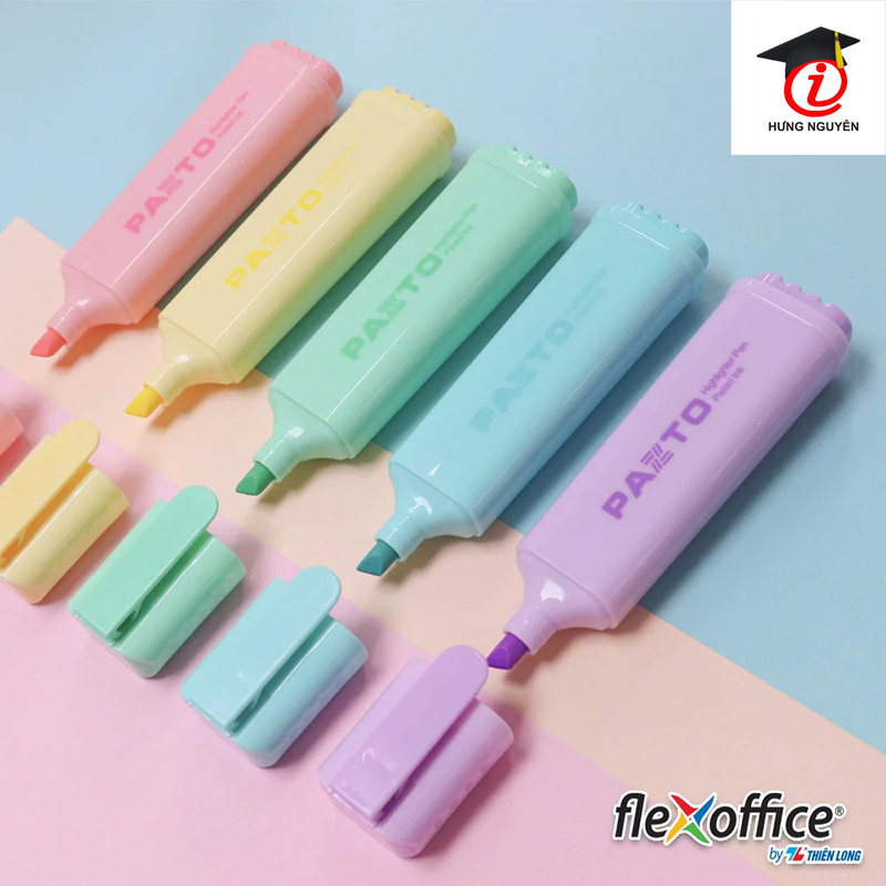 Bút dấu dòng pastel flexoffice pazto fo-hl009/vn - bút dạ quang - highlight