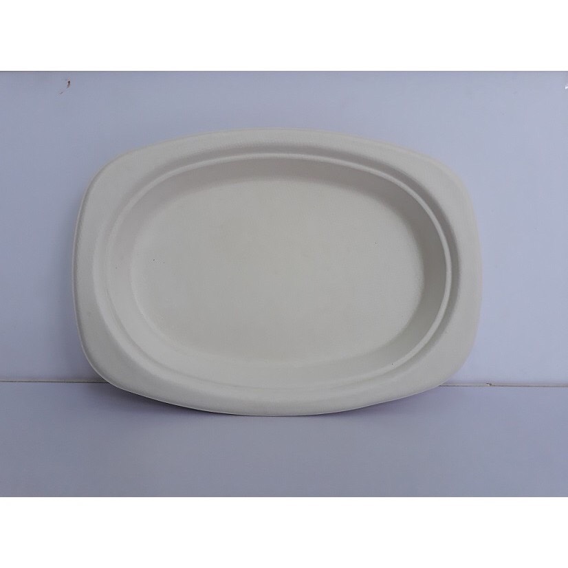Khay bã mía GRACZ Oval size 233 x 165 x 22 mm - gói 50 cái