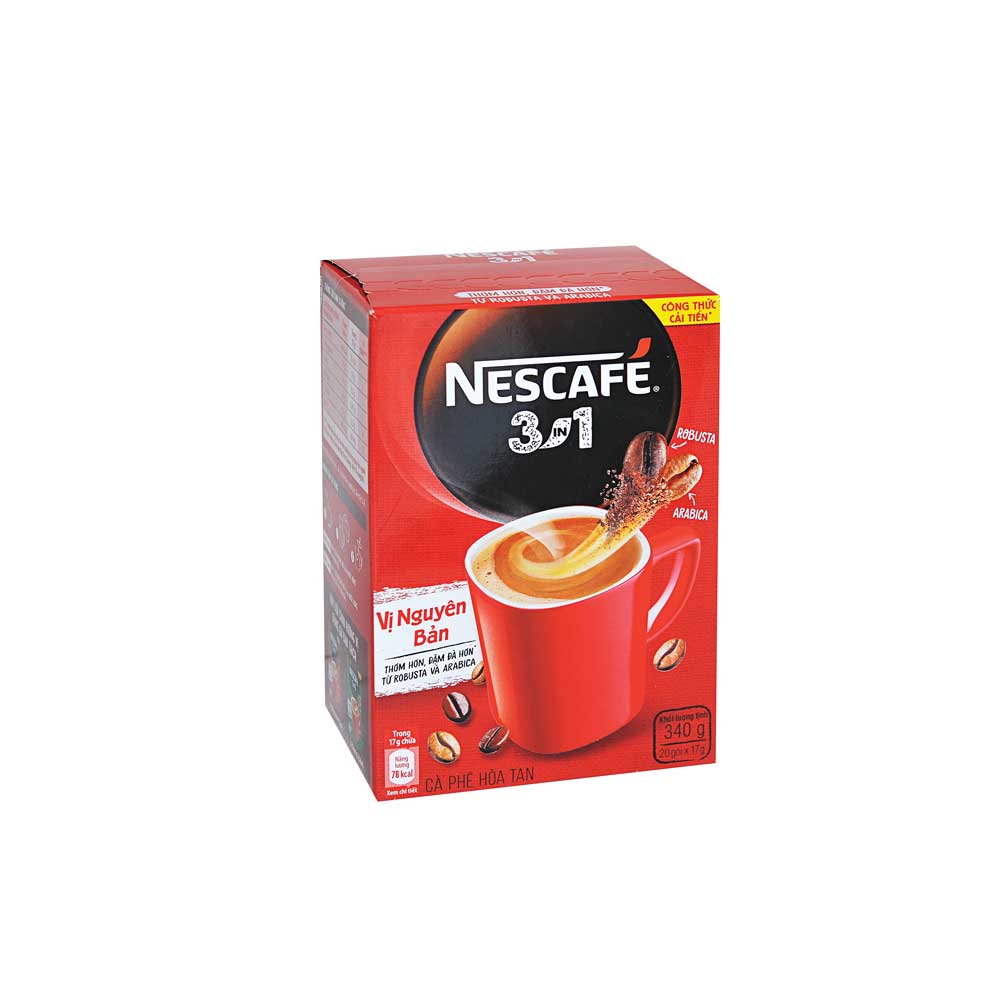 Nescafe hộp 20 gói xanh đậm/đỏ - Hộp 10 gói Latte sữa hạt vị hạt phỉ/Latte Sữa hạt vị hạnh nhân