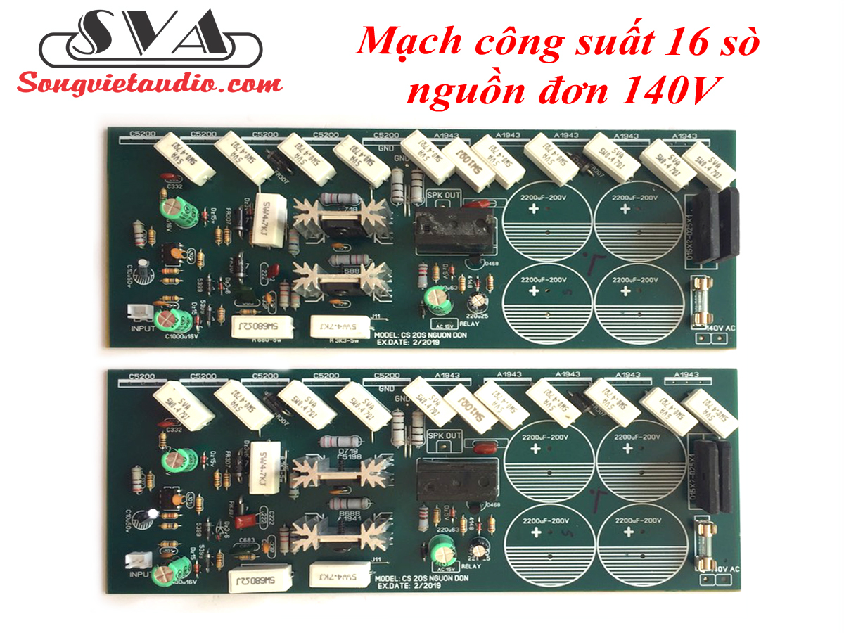 MẠCH CÔNG SUẤT 16 SÒ NGUỒN ĐƠN (2 KÊNH) -  1 CẶP