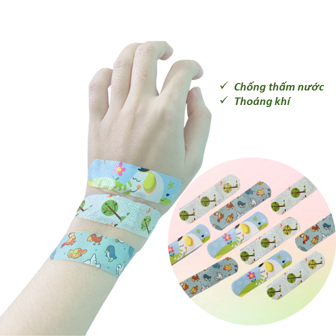 Set 5 miếng băng keo cá nhân băng gâu hoạt hình dễ thương cho bé