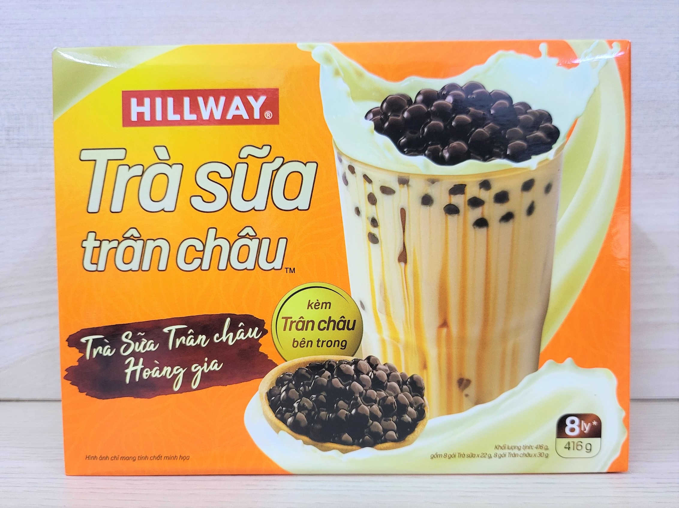 hộp 416g TRÀ SỮA TRÂN CHÂU HOÀNG GIA HILLWAY Bubble Milk Tea HALAL