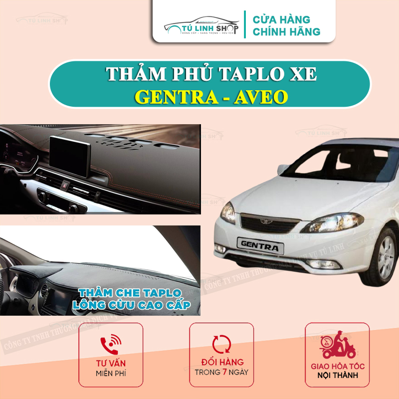 Thảm taplo Gentra- aveo chính hãng MINCAR hoặc bằng lông Cừu 3 lớp và Da Cacbon