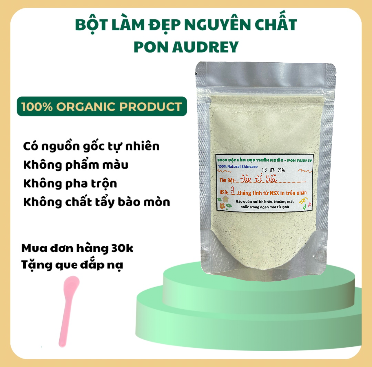 Bột đậu đỏ, đậu đỏ sữa non ủ trắng da, chống lão hóa, giảm thâm nám, trẻ hóa