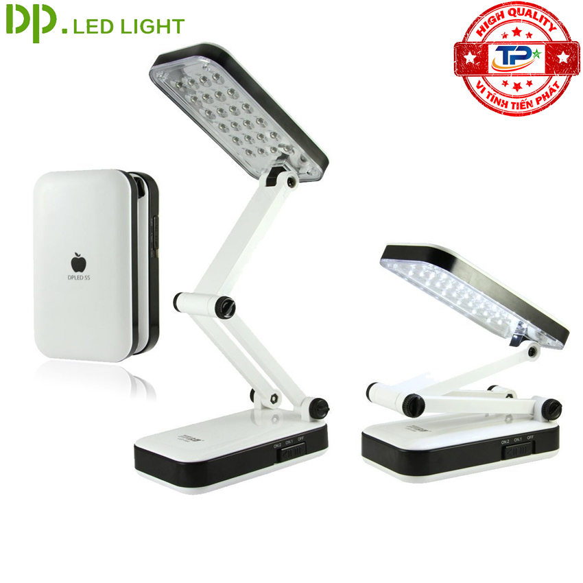 Đèn led có sạc tích điện để bàn hoặc mang di động dp dp-666 - 2 chế độ sáng, bảo vệ mắt, gọn nhẹ, ti