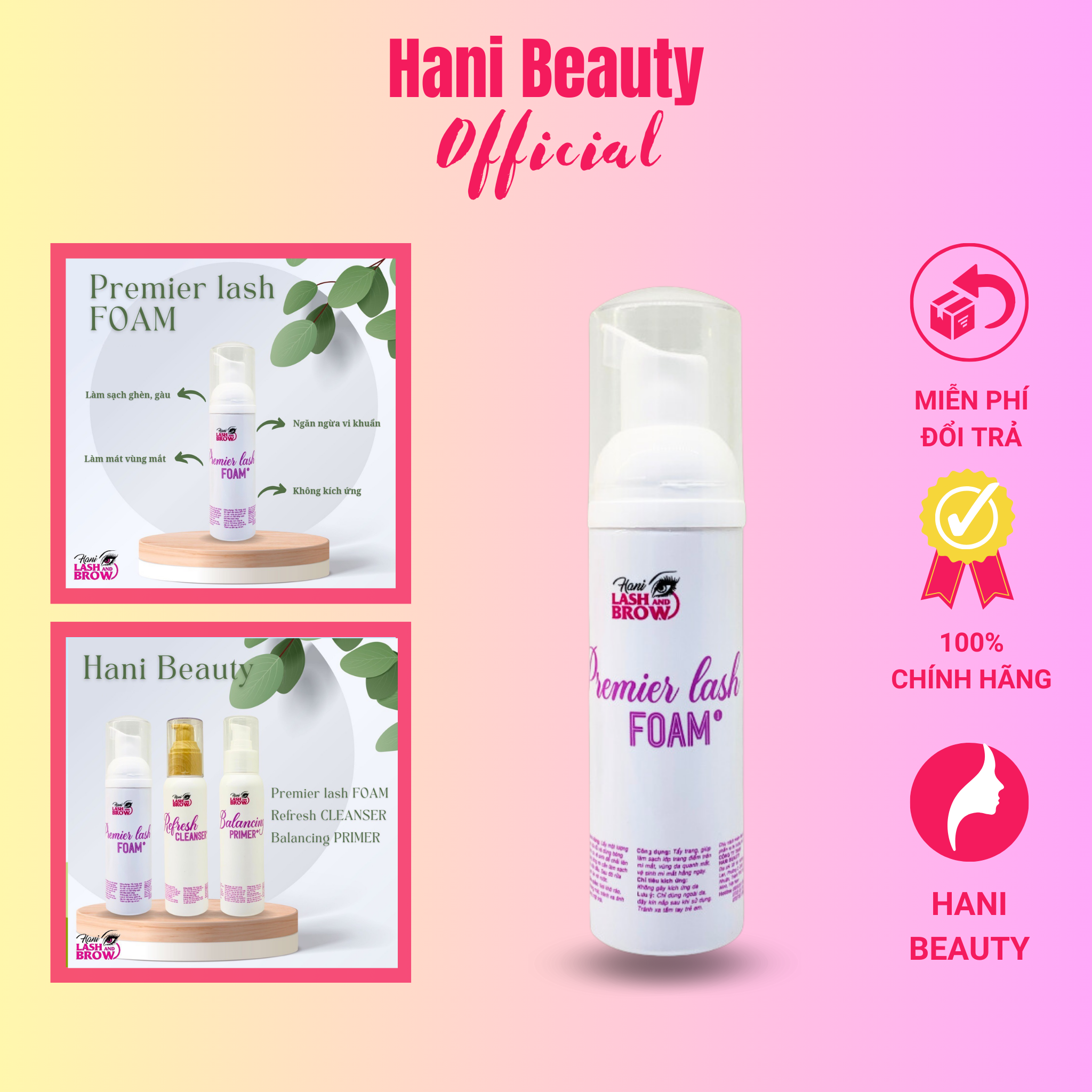 Bọt vệ sinh mi Foam an toàn giúp mi khỏe bền - nhập khẩu Hàn Quốc - Hani Beauty