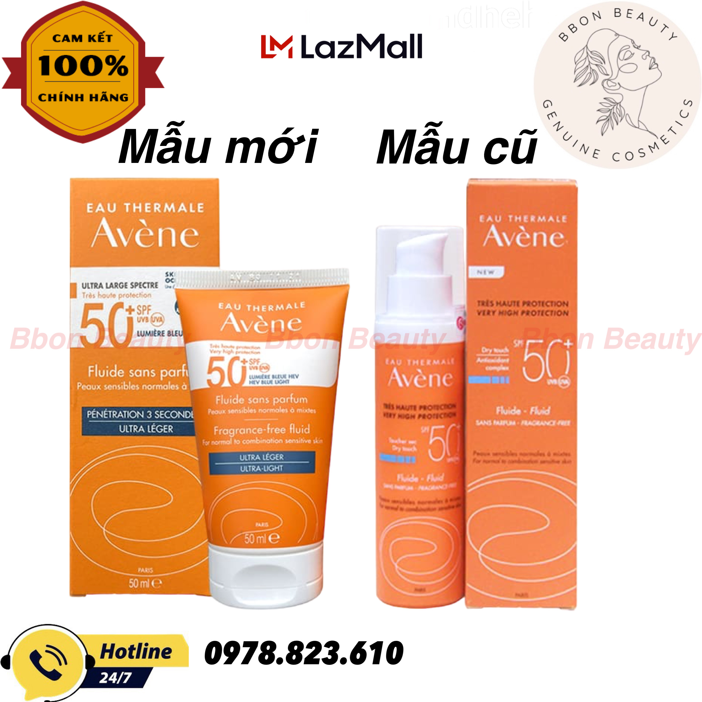 Kem chống nắng avene eau thermale fluid spf 50+ 50ml - bbon beauty chính hãng
