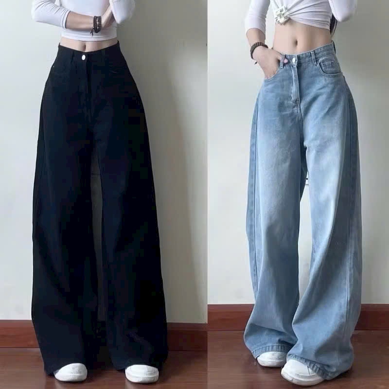 3 SIZE 45-60KG TÙY CHIỀU CAO QUẦN JEAN THÊU NƠ LƯNG TÂY ỐNG SUÔNG RỘNG MẶC SIÊU HACK DÁNG DÁNG DÀI 100CM ỐNG QUẦN RỘNG 23CM