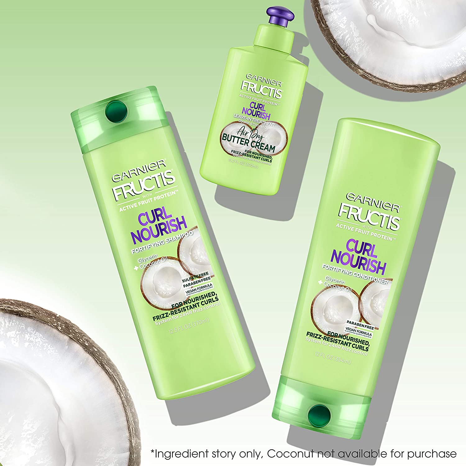Dầu Gội/Xả Dành Cho Tóc Xoăn Garnier Hair Care Fructis Triple Nutrition Curl Nourish Shampoo/Conditioner 354ml/370ml (Mỹ)